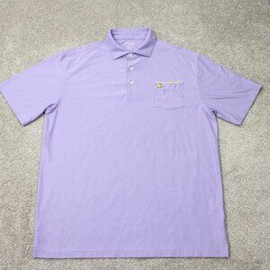 Masters Tech Polo Shirt Mens Large Purple Augusta Golf Polyester Stretch S/S